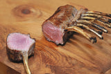 Double Rack of Frenched Spring Lamb Chops (18-20oz) (All natural , Free Range Grass Fed, Antibiotic and Hormone Free.)